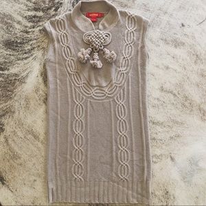 Shanghai Tang Silk+ Cashmere Dress w/ Chinese Knot